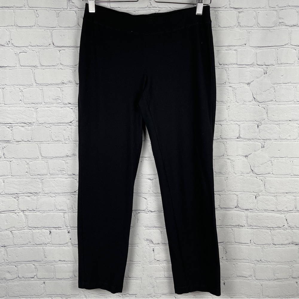 EILEEN FISHER black straight stretch pants, size XS